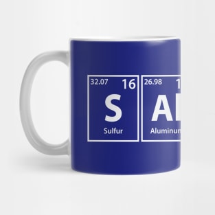 Salmon (S-Al-Mo-N) Periodic Elements Spelling Mug